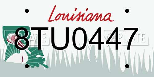 8TU0447 Louisiana License Plate