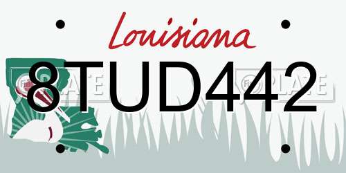 8TUD442 Louisiana License Plate
