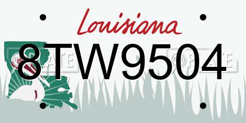 8TW9504 Louisiana License Plate
