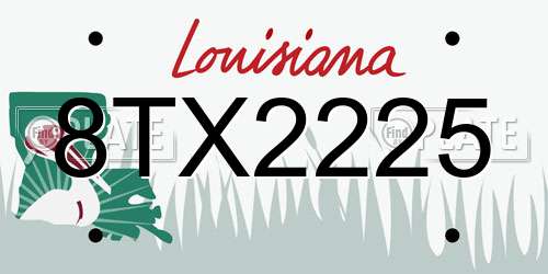 8TX2225 Louisiana License Plate