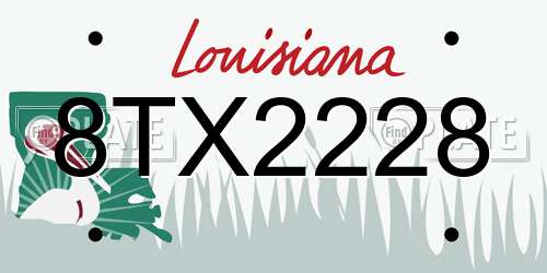 8TX2228 Louisiana License Plate