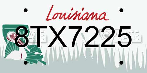 8TX7225 Louisiana License Plate