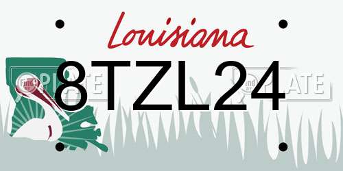 8TZL24 Louisiana License Plate