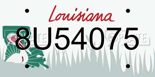 8U54075 Louisiana License Plate