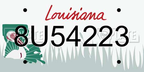 8U54223 Louisiana License Plate