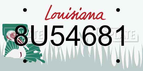 8U54681 Louisiana License Plate