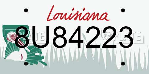 8U84223 Louisiana License Plate