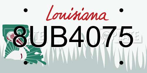 8UB4075 Louisiana License Plate