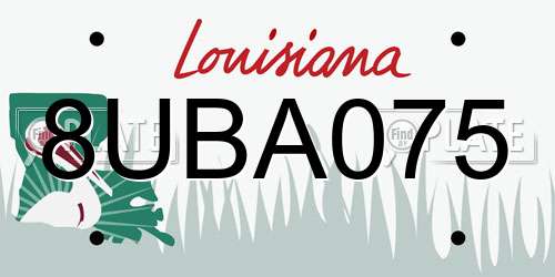 8UBA075 Louisiana License Plate