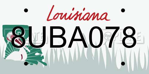 8UBA078 Louisiana License Plate