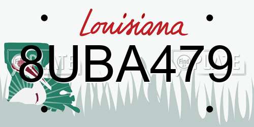 8UBA479 Louisiana License Plate