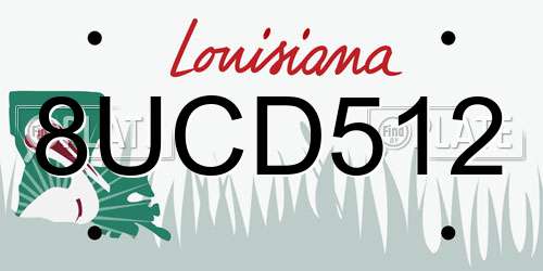 8UCD512 Louisiana License Plate