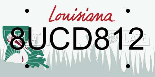 8UCD812 Louisiana License Plate