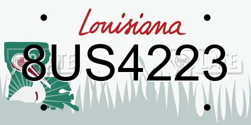 8US4223 Louisiana License Plate