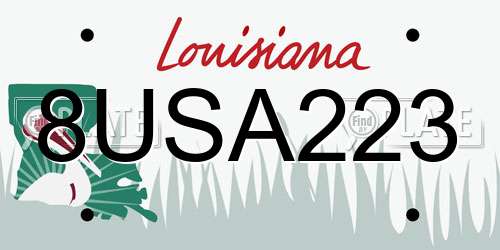 8USA223 Louisiana License Plate