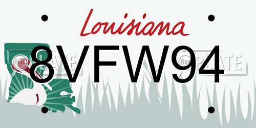 8VFW94 Louisiana License Plate