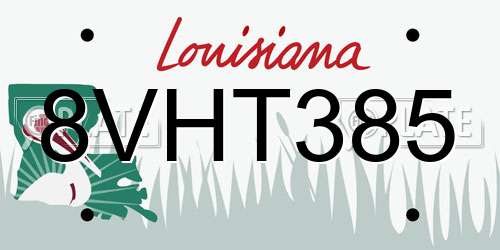 8VHT385 Louisiana License Plate
