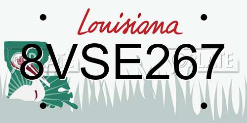 8VSE267 Louisiana License Plate