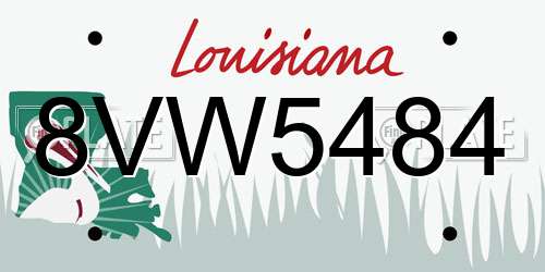 8VW5484 Louisiana License Plate
