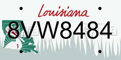 8VW8484 Louisiana License Plate