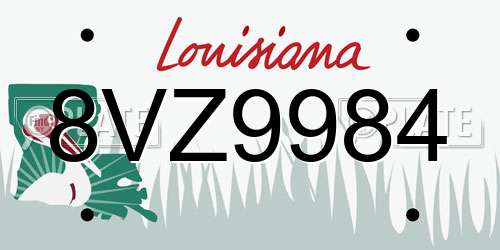 8VZ9984 Louisiana License Plate