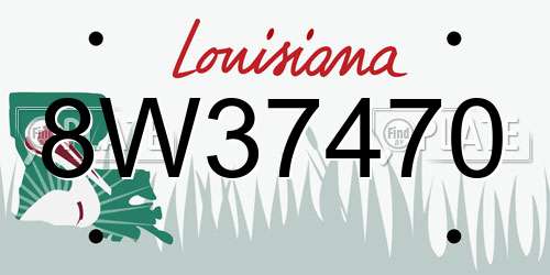 8W37470 Louisiana License Plate