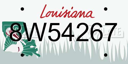 8W54267 Louisiana License Plate