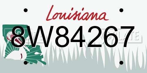 8W84267 Louisiana License Plate