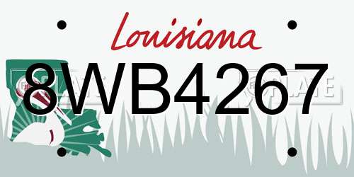 8WB4267 Louisiana License Plate