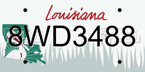 8WD3488 Louisiana License Plate