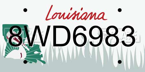 8WD6983 Louisiana License Plate