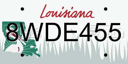 8WDE455 Louisiana License Plate