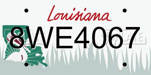 8WE4067 Louisiana License Plate