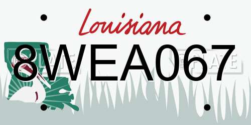 8WEA067 Louisiana License Plate