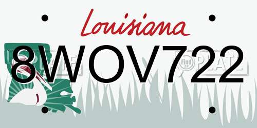 8WOV722 Louisiana License Plate
