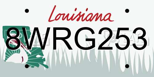 8WRG253 Louisiana License Plate