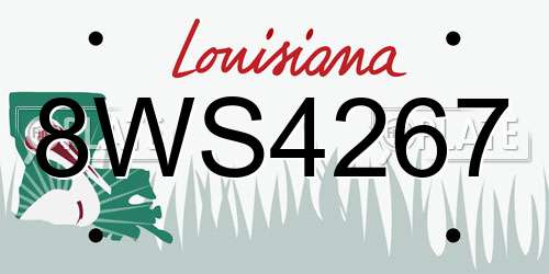 8WS4267 Louisiana License Plate