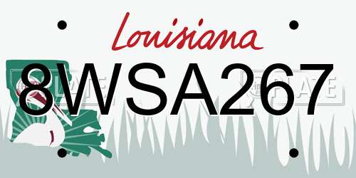 8WSA267 Louisiana License Plate