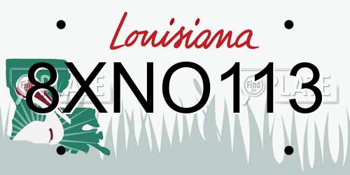 8XNO113 Louisiana License Plate