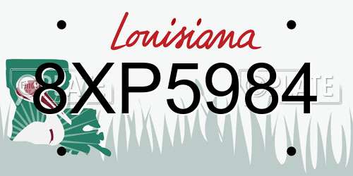 8XP5984 Louisiana License Plate