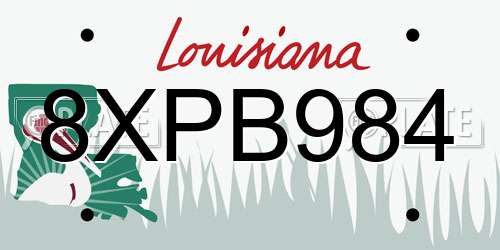 8XPB984 Louisiana License Plate
