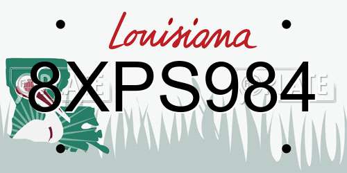 8XPS984 Louisiana License Plate