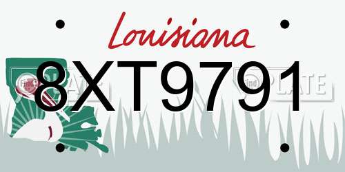 8XT9791 Louisiana License Plate