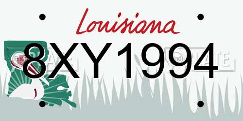 8XY1994 Louisiana License Plate