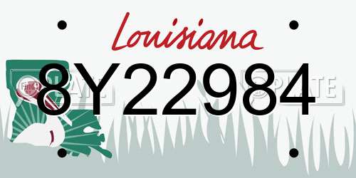 8Y22984 Louisiana License Plate