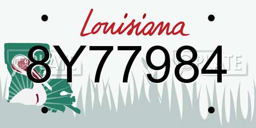 8Y77984 Louisiana License Plate
