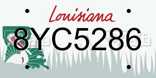 8YC5286 Louisiana License Plate