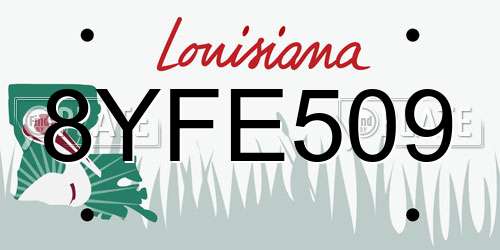 8YFE509 Louisiana License Plate