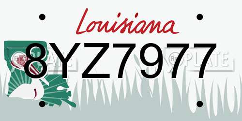 8YZ7977 Louisiana License Plate