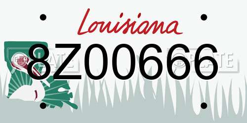 8Z00666 Louisiana License Plate
